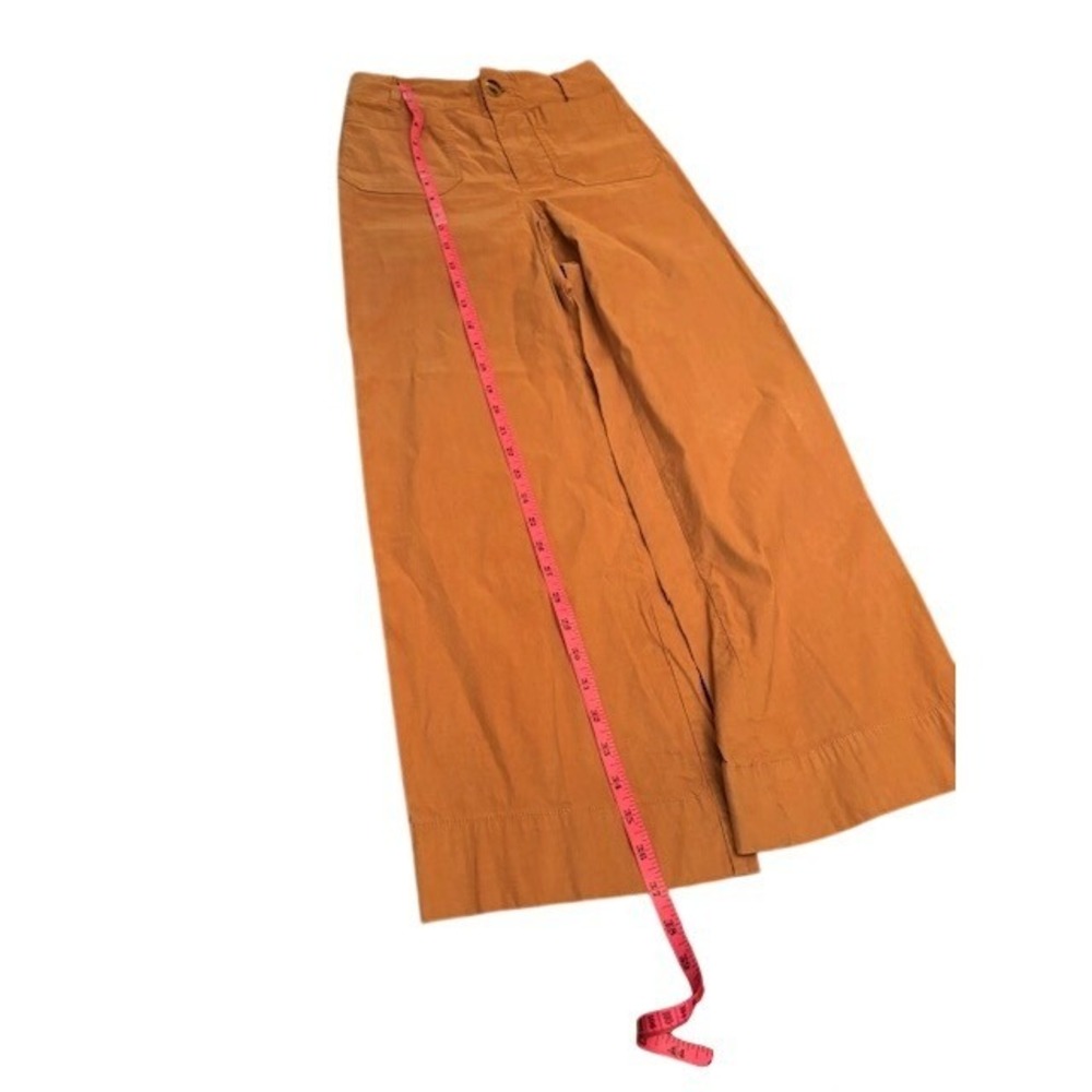 Maeve Anthropologie The Colette Wide Leg Pants Tan Brown Linen Blend Size 26 - Picture 8 of 9